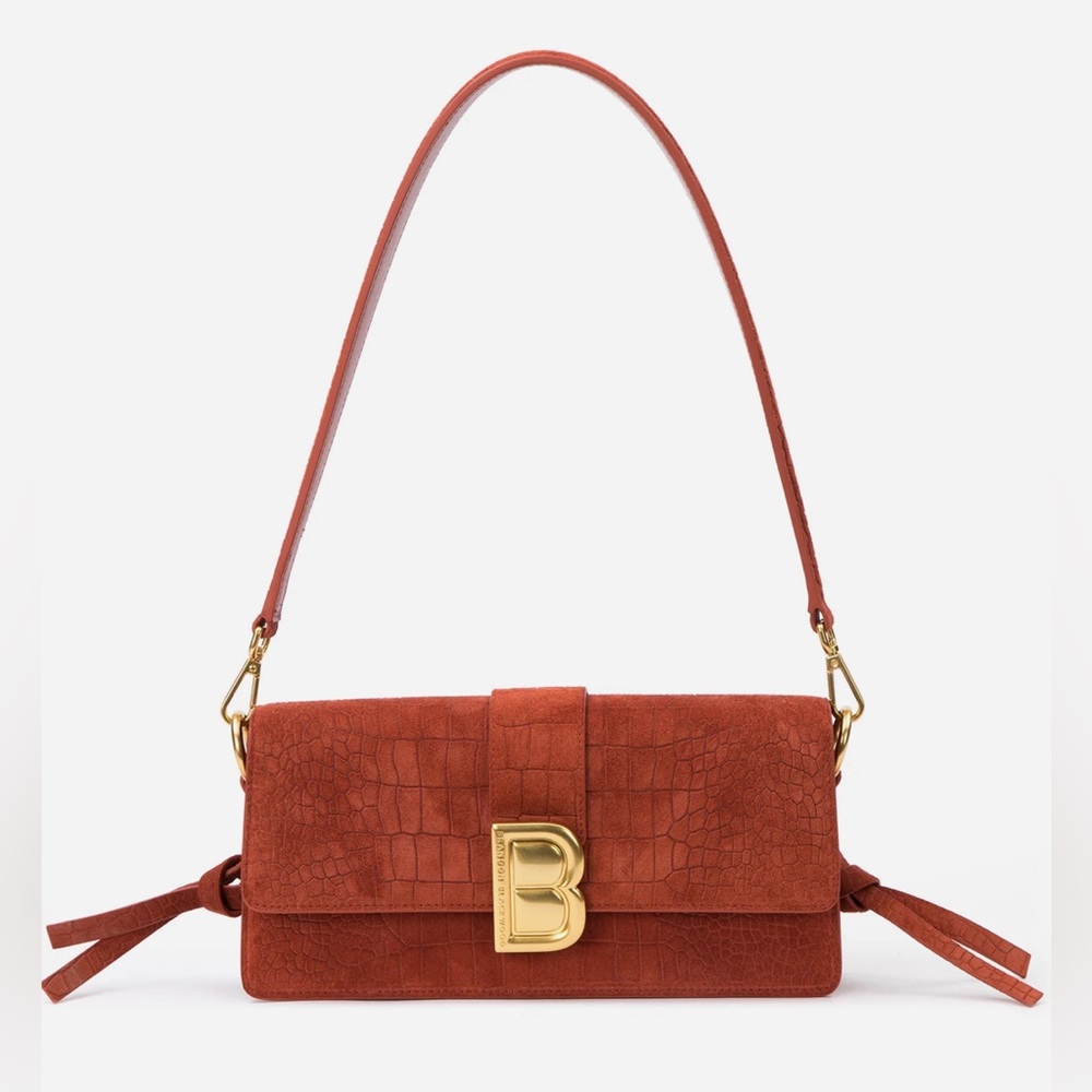 NWT Brandon Blackwood Nia Bag - Copper Croc Suede